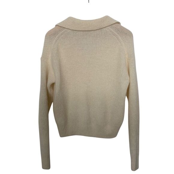 Everlane Alpaca Waffle-Stitch Polo Sweater Ivory Size XXS - Picture 5 of 12